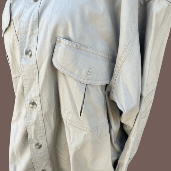Cabela’s Khaki Shirt | Cotton Utility | Size M | Vintage - Picture 3 of 4